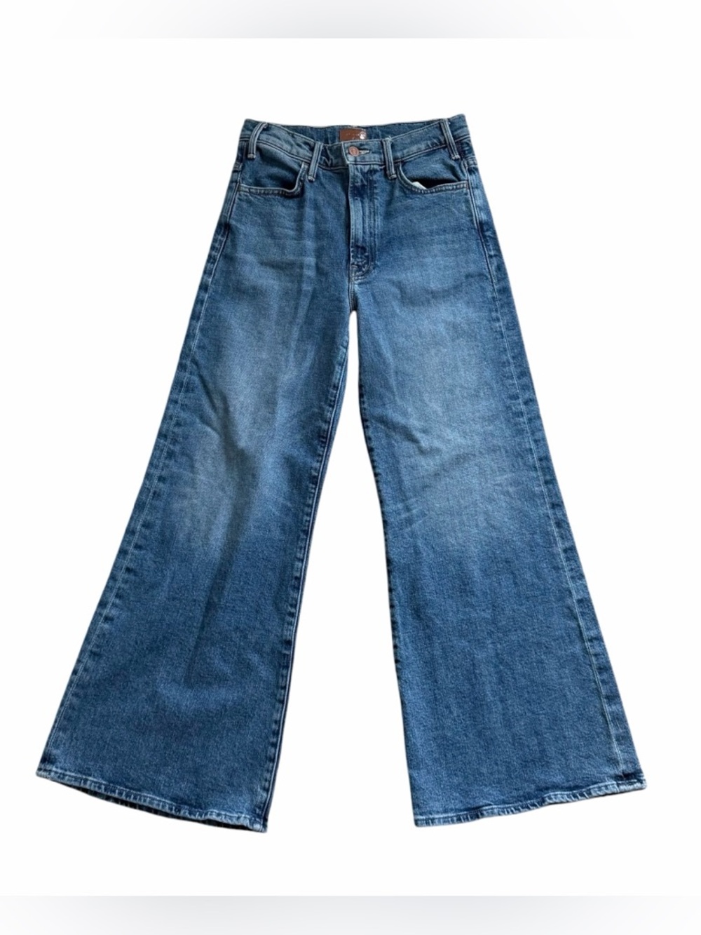 Mother Hustler Roller Ankle Flare Leg Jeans Womens 26 Blue High Rise Stretch Fit